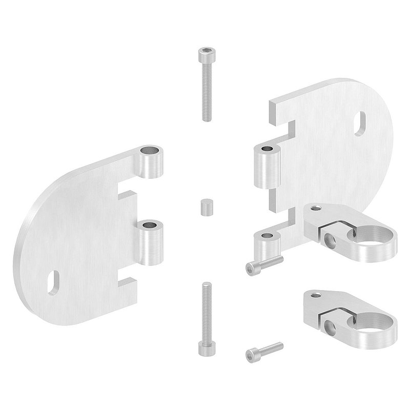 Wandbefestigung für Geländerpfosten 42,4mm, Ecke, V2A