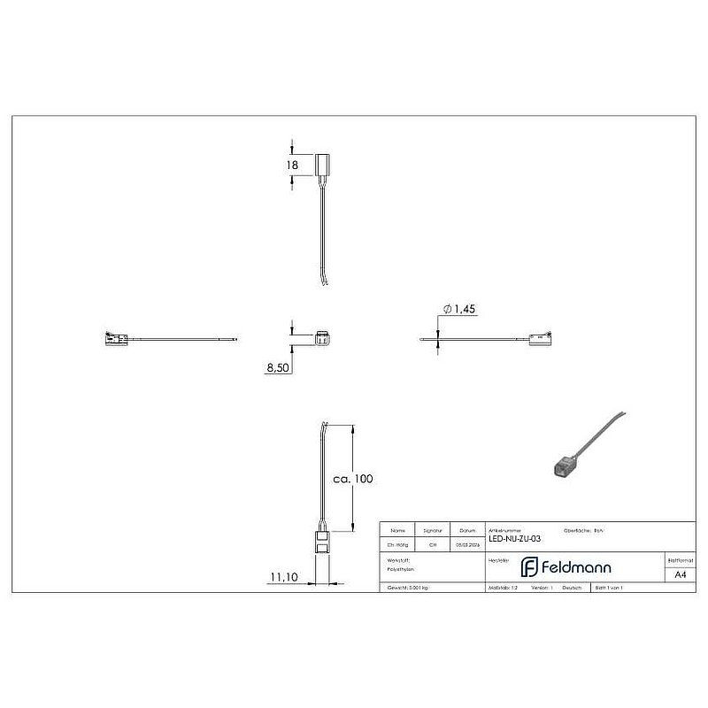 LED-Band Verbinder für die Neu Kontaktierung von Trennstellen, für IP00 LED-Band