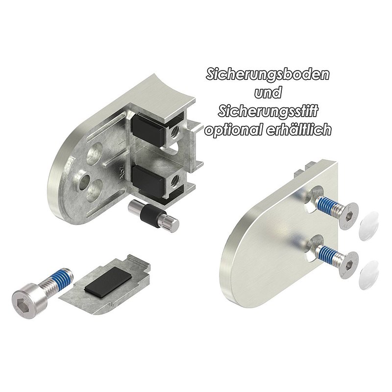 Glasklemme Mod. 38, Anschluss: 60,3mm, VA-Effekt
