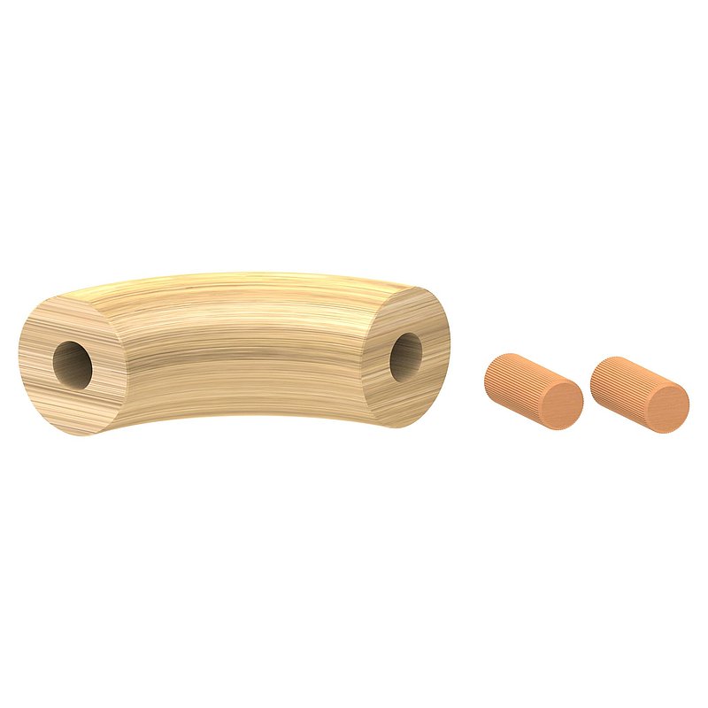 Coude à 90° pour mains courantes en bois  de chêne, Ø 42,4mm