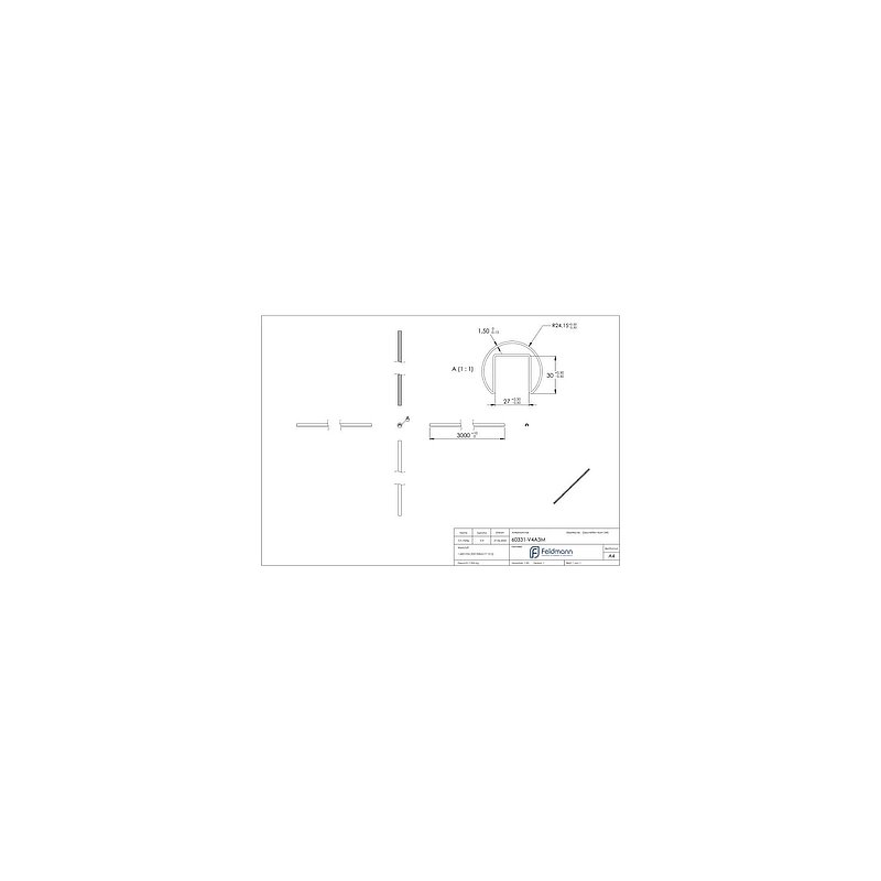 Nutrohr 48,3x1,5 mm, L: 3000mm, V4A
