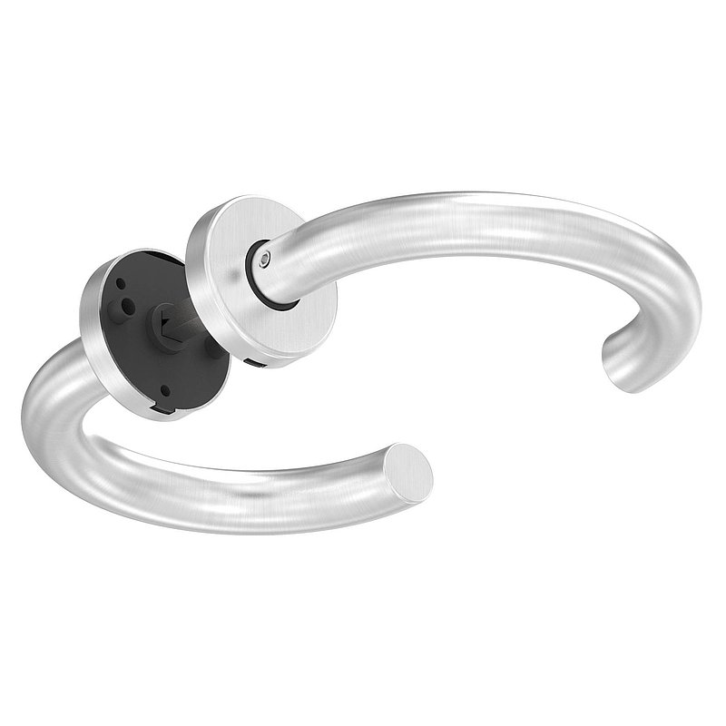 Pair of lever handles, rotatable, AISI304