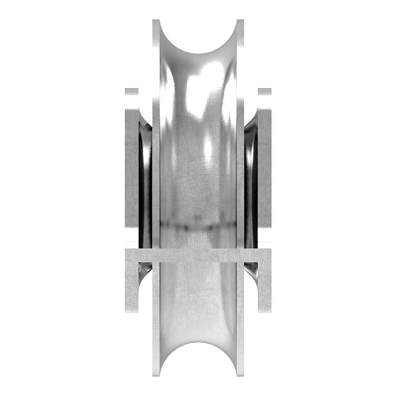 Schiebetorrolle 78mm mit Rundrille 15mm