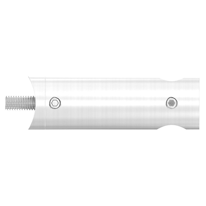 Querstabhalter verlängert, mit Durchgangsbohrung für 42,4mm Rohr, 12,2mm Bohrung, V2A