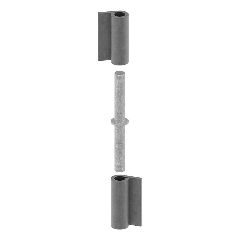 Weld-on hinge 2-piece with loose spigot