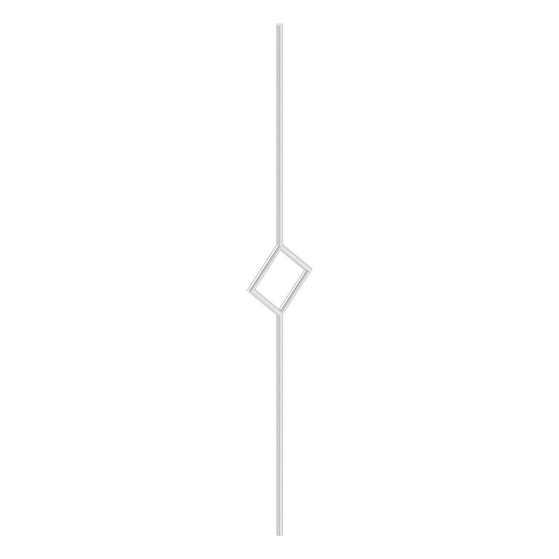 Decorative rod made of Ø 12mm, with square, H: 1000mm, AISI304