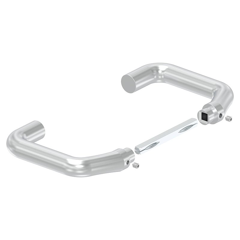 Türdrücker-Paar inkl. Drückerstift 8x8mm, Aluminium