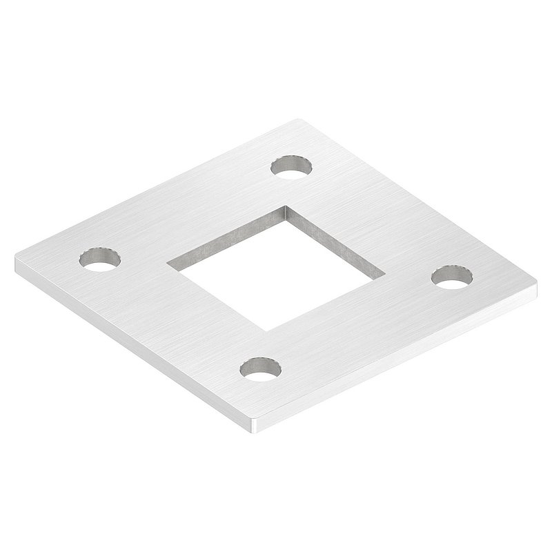 Ankerplatte, 120x120x6mm, mit Längsschliff, V2A