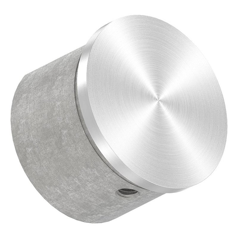 End cap, flat, for 48.3 mm slotted tube, AISI304