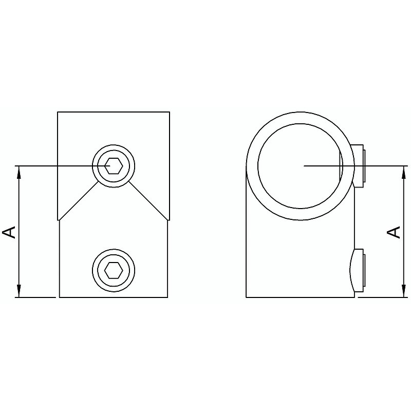 Raccord en T court, pour tube Ø 60,3mm
