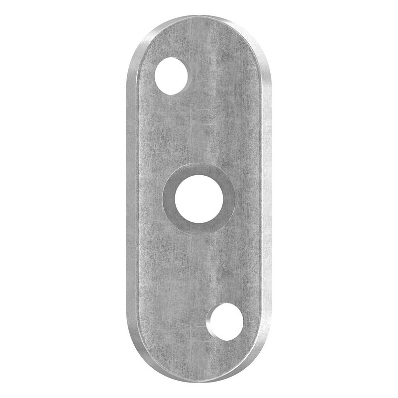 Handlaufanschlussplatte S235JR, Rohranschluss Ø 42,4mm, Bohrungen versetzt