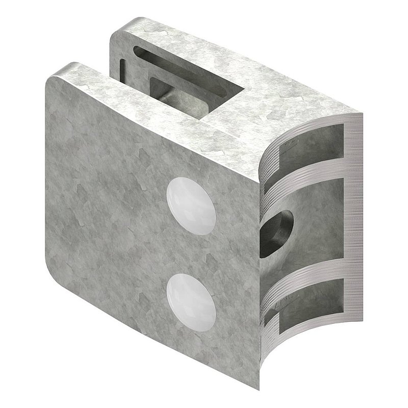 Glasklemme Mod. 34, Anschluss: 42,4mm, Zink roh