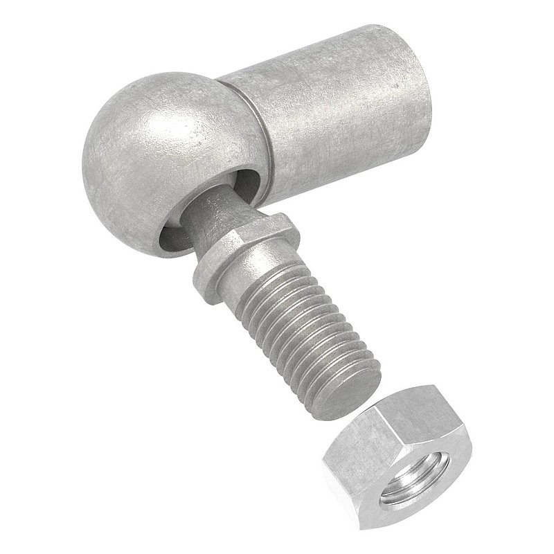 Kugelgelenk M14 x 2 mit Rechtsgewinde, ohne Schraube, V2A