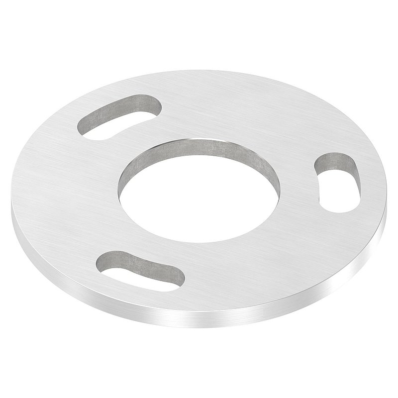 Ankerplatte Ø 100x6mm, mit Längsschliff, V2A