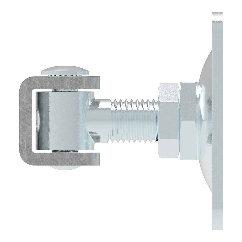 Paumelle de porte M20 avec plaque réglable, électro-zinguée