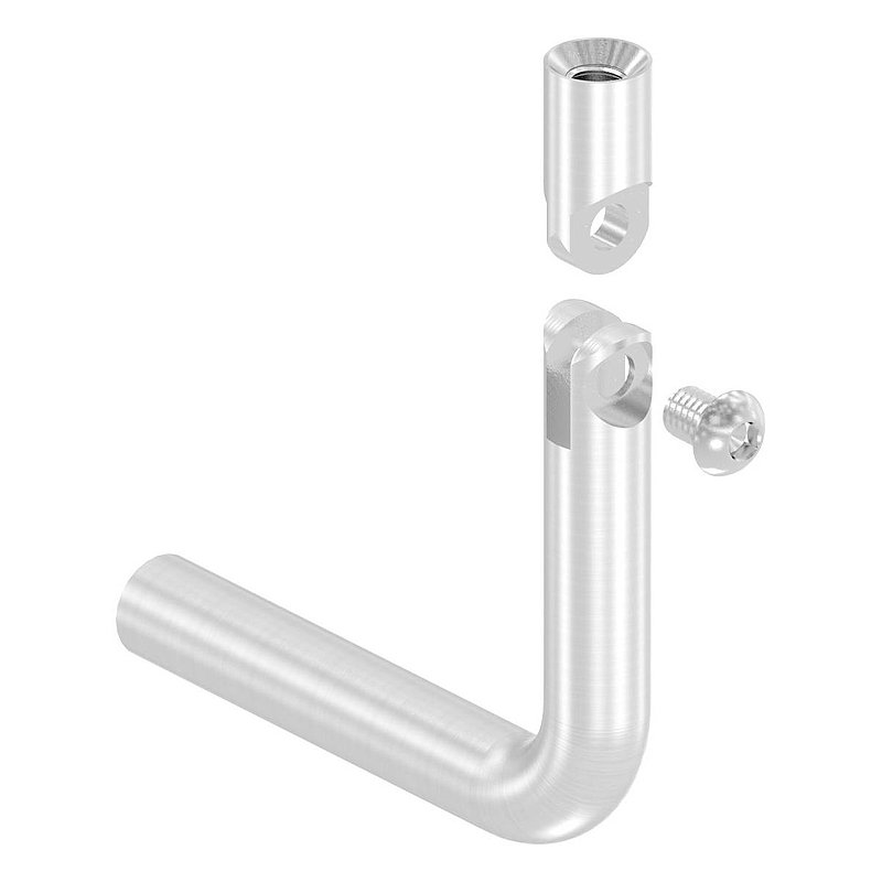 Bügel Ø 12mm, mit Gelenk, 90° gebogen, V2A