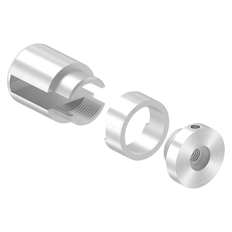 Brenk base holder for flat bars 30x8mm, ALU