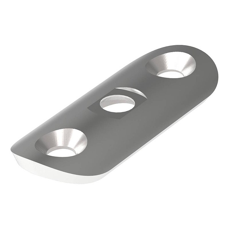 Handlaufanschlussplatte, 33,7mm, Bohrungen gesenkt, V2A