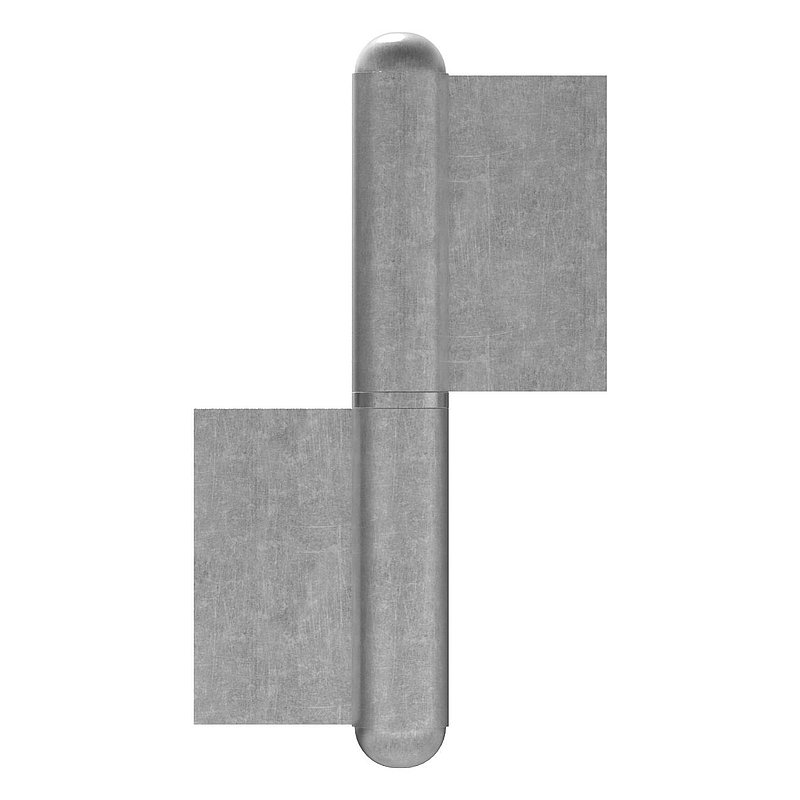 Weld-on hinge with fixed spigot, left-hand version