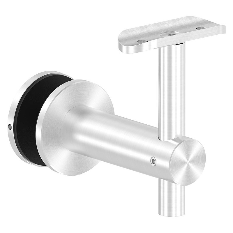 Handlaufhalter für Glas, Handlaufanschlussplatte 42,4mm, V2A