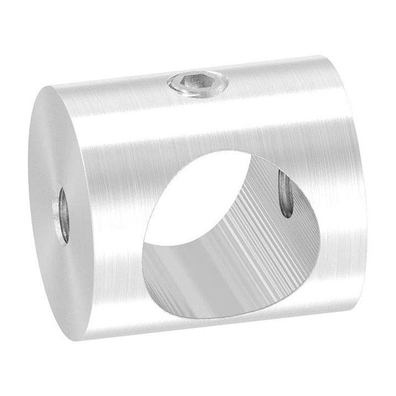 Cross bar holder (mounting between two flat bars) with 14.2 mm hole, AISI304