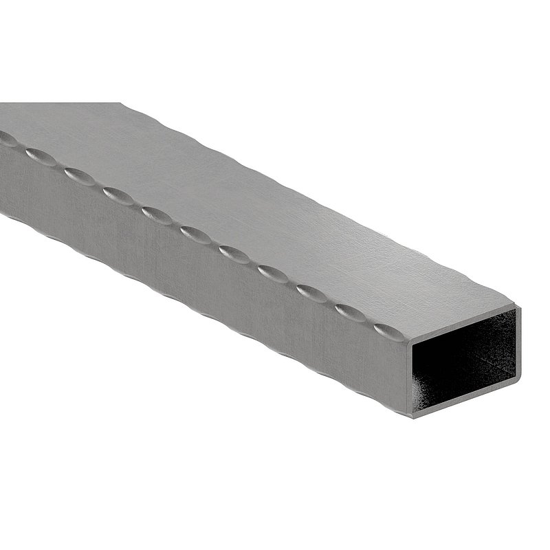 Rechteckrohr 50x30x2,5mm, L: 3000mm, gehämmert
