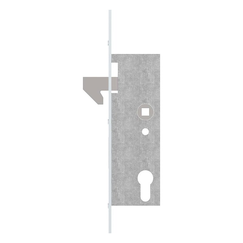 Galvanised tubular frame lock with hook latch (e.g. for sliding gates), backset 40mm