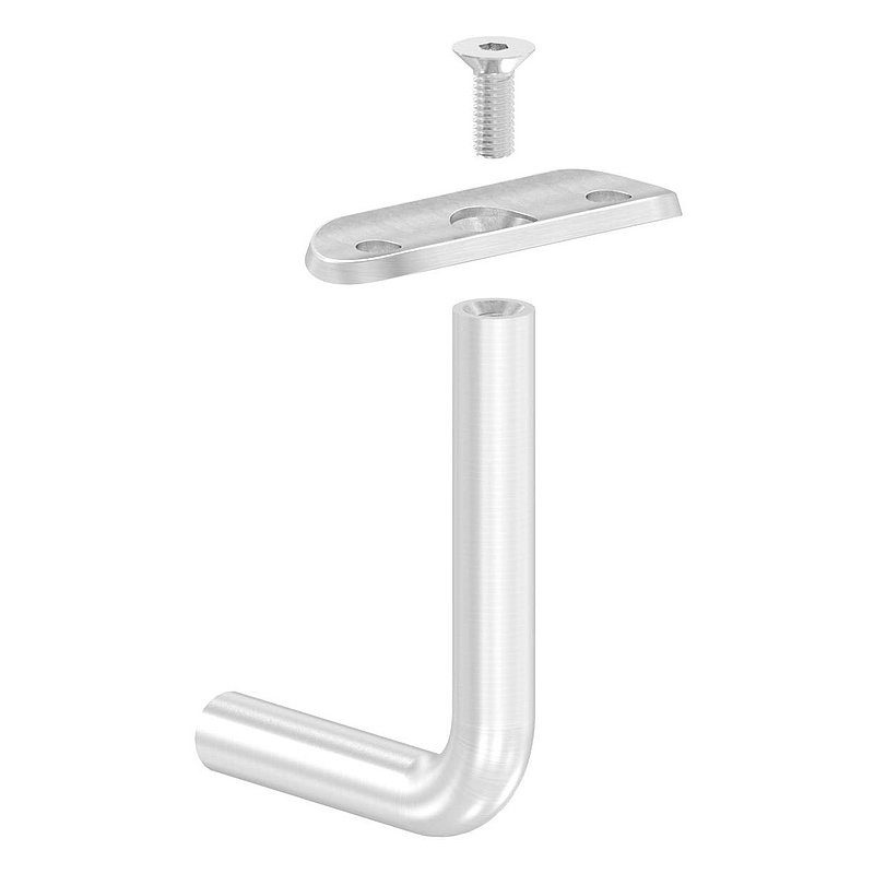 Bracket Ø 12mm with handrail connection plate 48.3mm, AISI304