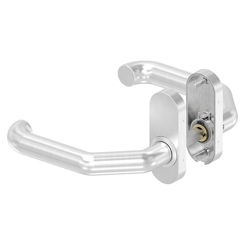 Paire de poignée de porte, une poignée fixe, gauche, V2A