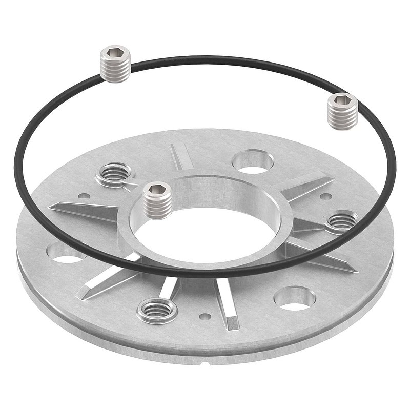 Ankerplatte, Ø 123,5x8mm für 48,3mm Rohr, roh, V2A