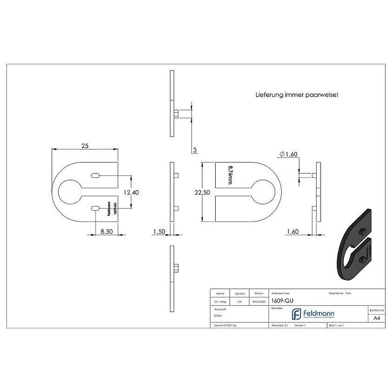 Rubber for Mod. 16, LSG 8.76mm