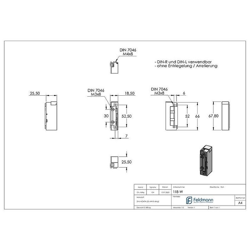 Electric door opener, without unlocking/locking device