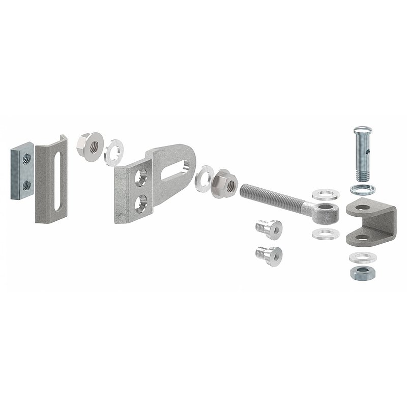 Door hinge M12, 4-way adjustable, 180°