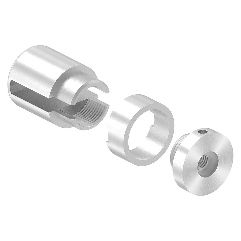 Brenk Grundhalter für Flachstäbe 30x6mm, ALU