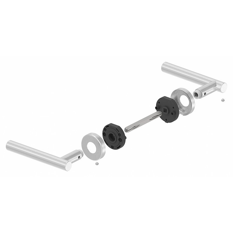 Pair of lever handles, rotatable, AISI304