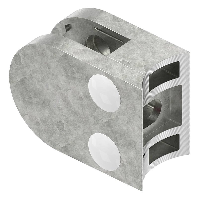 Glass clamp Mod. 30, connection: 42.4mm, raw zinc