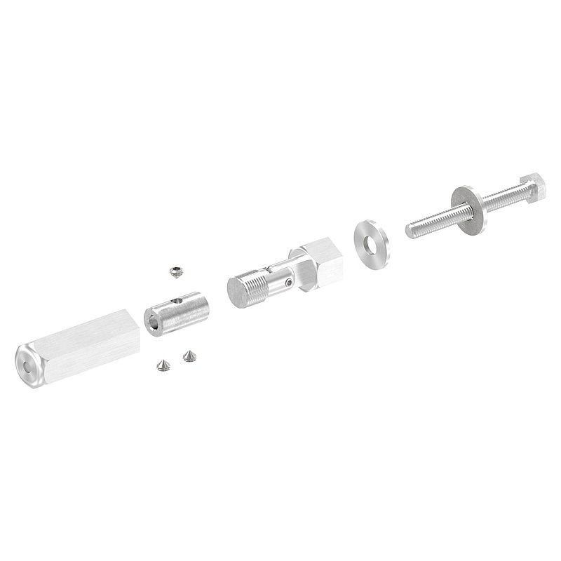 Embout fileté à monter soi-même, avec articulation, pour câble Ø 4mm, V2A