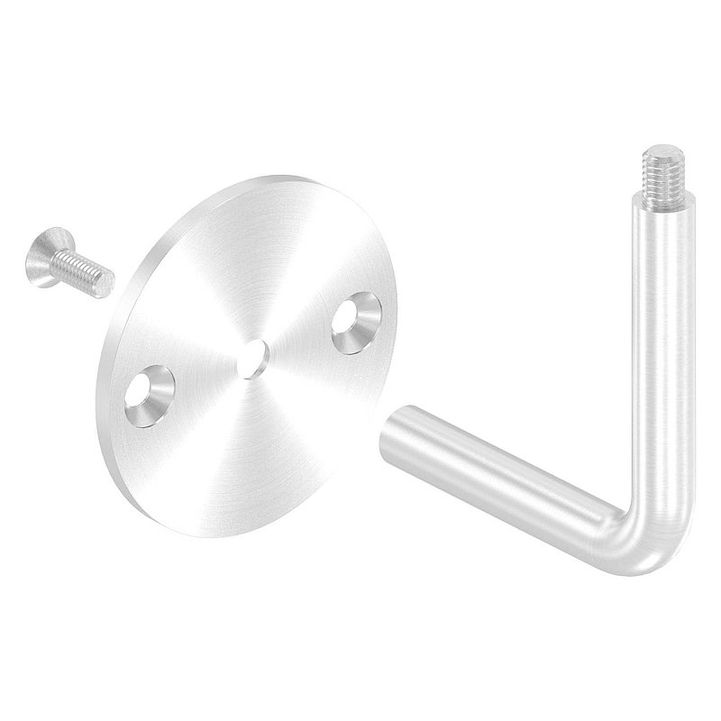 Handlaufhalter mit oben Außengewinde M8 (Ronde und Bügel verschraubt), V2A