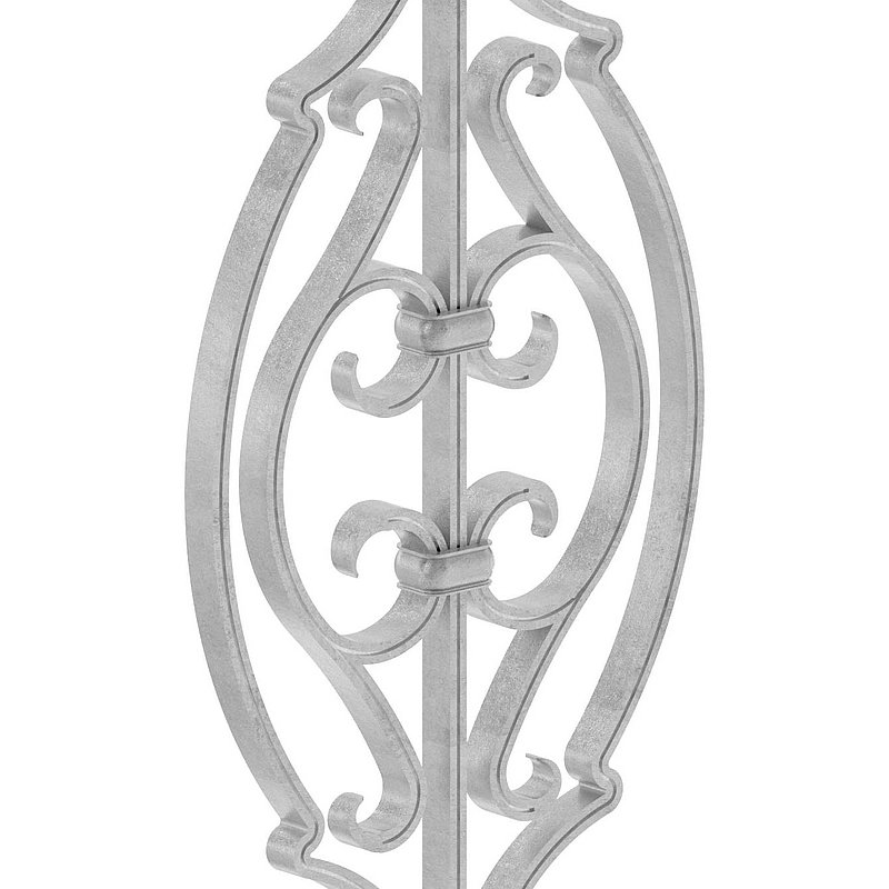 Barre d'ornement 16x8mm, rainurée, style baroque, H : 900mm