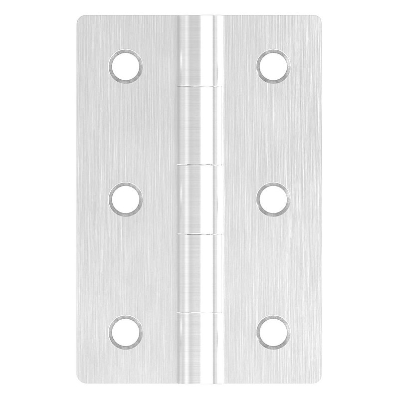 Stainless steel hinge 75x50mm with fixed pin