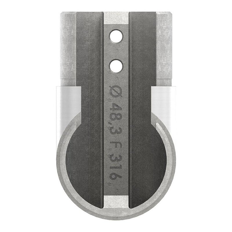 Eckbogen vertikal, für 48,3mm, V4A, Rahmenecke