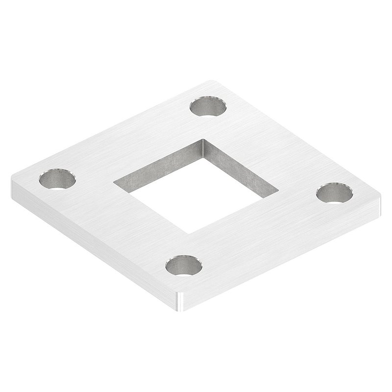 Ankerplatte, 68x68x6mm, mit Längsschliff, V2A