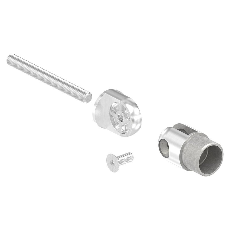 Wandhalter mit Gelenk zum Einbetonieren für Rohr 33,7x2,0mm, V2A