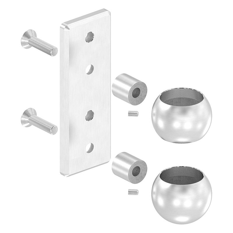 Wandbefestigung für Geländerpfosten 42,4mm, V2A