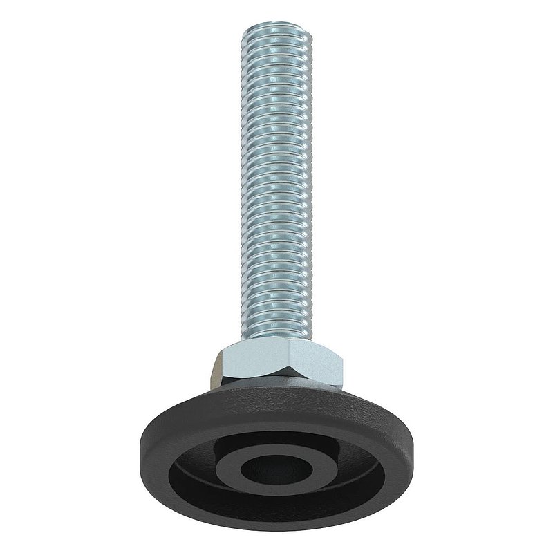 Levelling foot with adjusting screw with hexagon socket