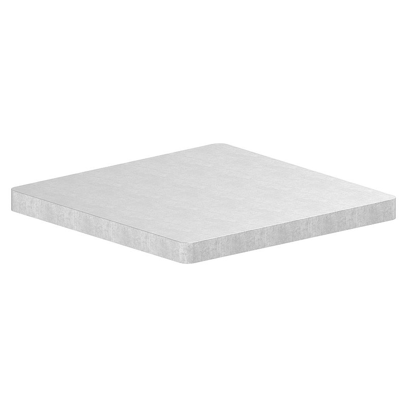 Flachkappe für QR 50x50mm, Stahl roh