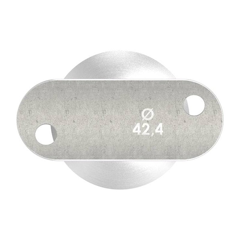 Rohrabschlussstopfen für Rohr 42,4x2,5mm, Handlaufanschlussplatte: 42,4mm, V4A