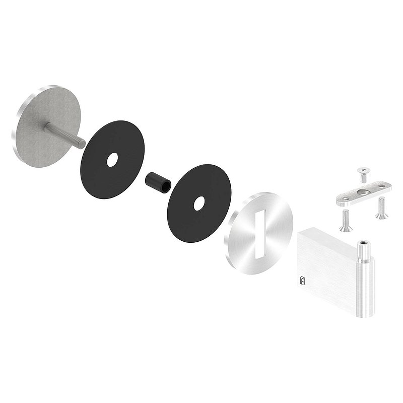 Sensa Design 2, for tube 42.4mm, for mounting on glass, AISI304