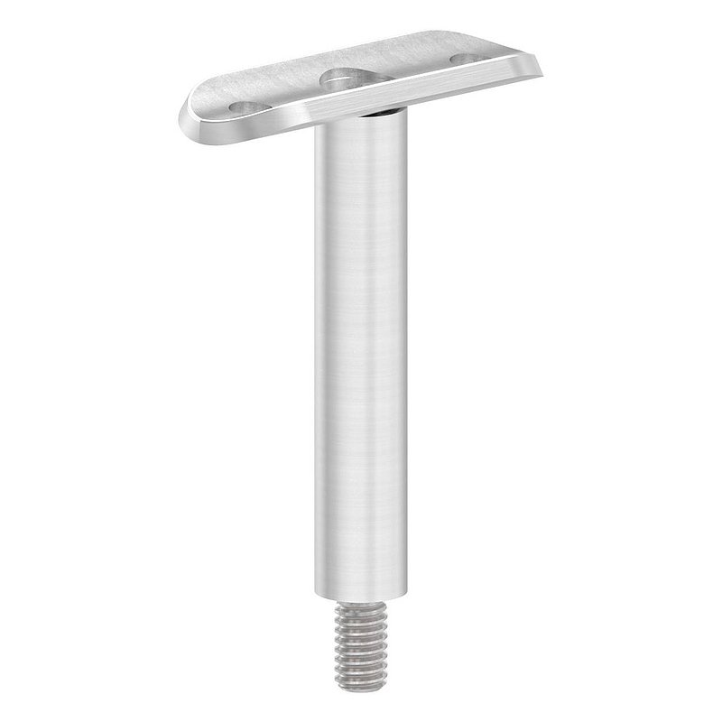 Pin Ø 14mm with handrail connection plate for tube 33.7mm, AISI304