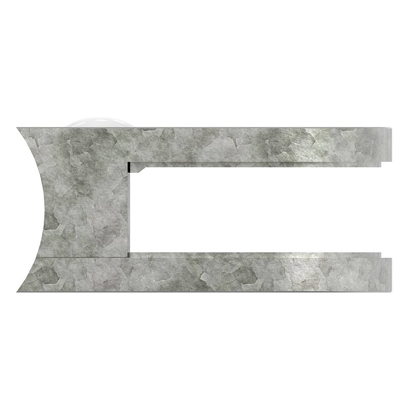 Glasklemme Mod. 33, Anschluss: 48,3mm, in Zink roh